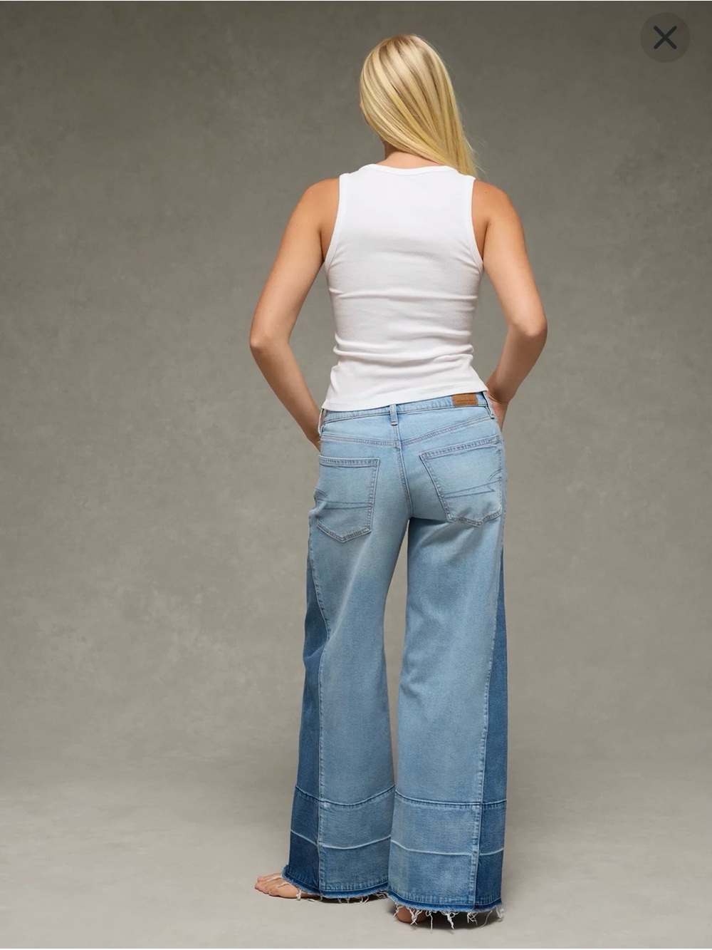 American Eagle low rise - ultra wide leg Jeans - Women's size 8 - Picture 3 of 11